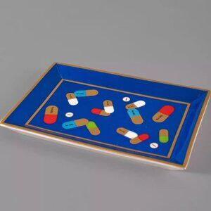 Brand New Jonathan Adler Full Dose Pill Motif Porcelain Rectangle Tray